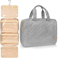 foldable hanging travel toiletry bag with detachable Large Foldable Hanging Toiletry Bag - Pigeon Gray