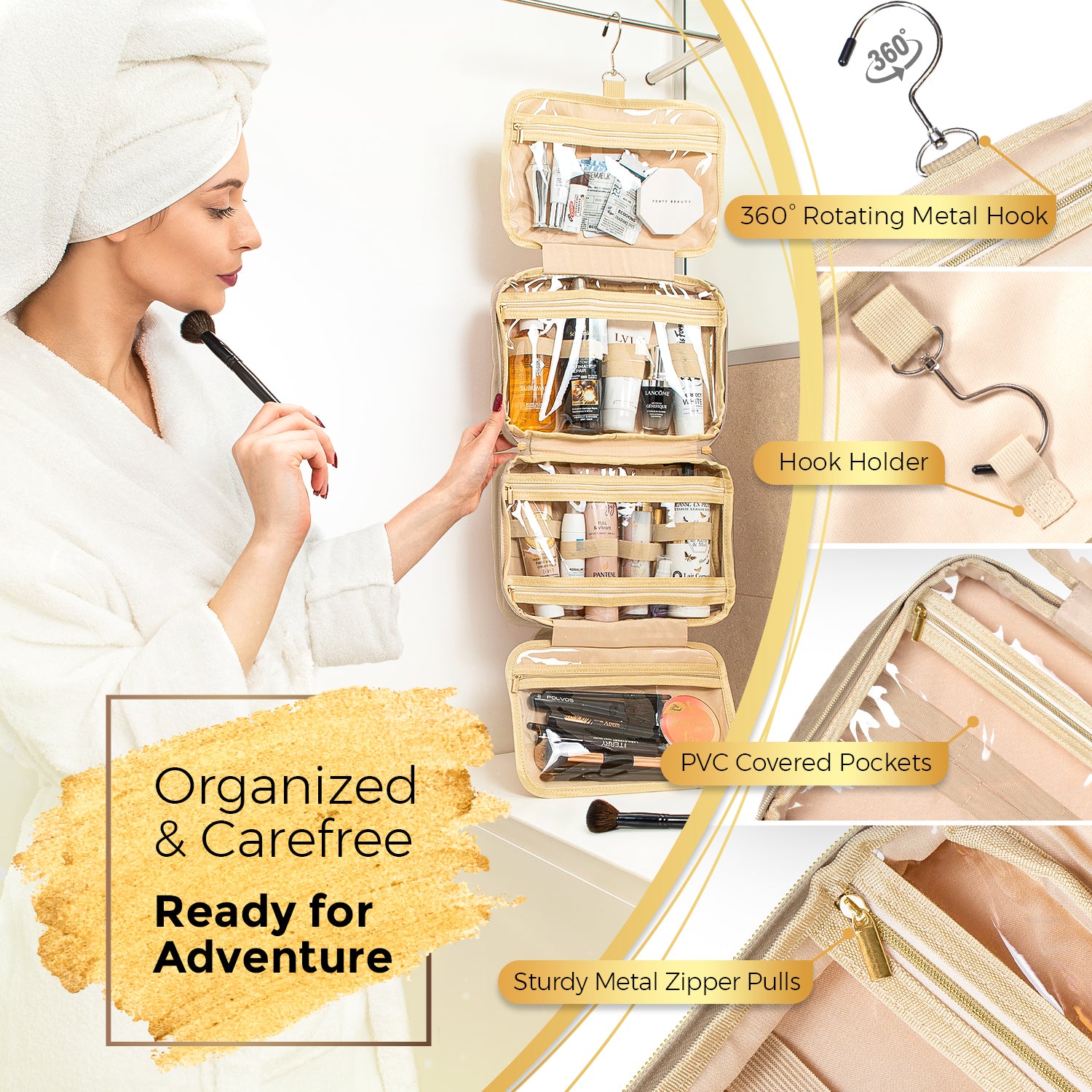 Medium Foldable Hanging Toiletry Bag