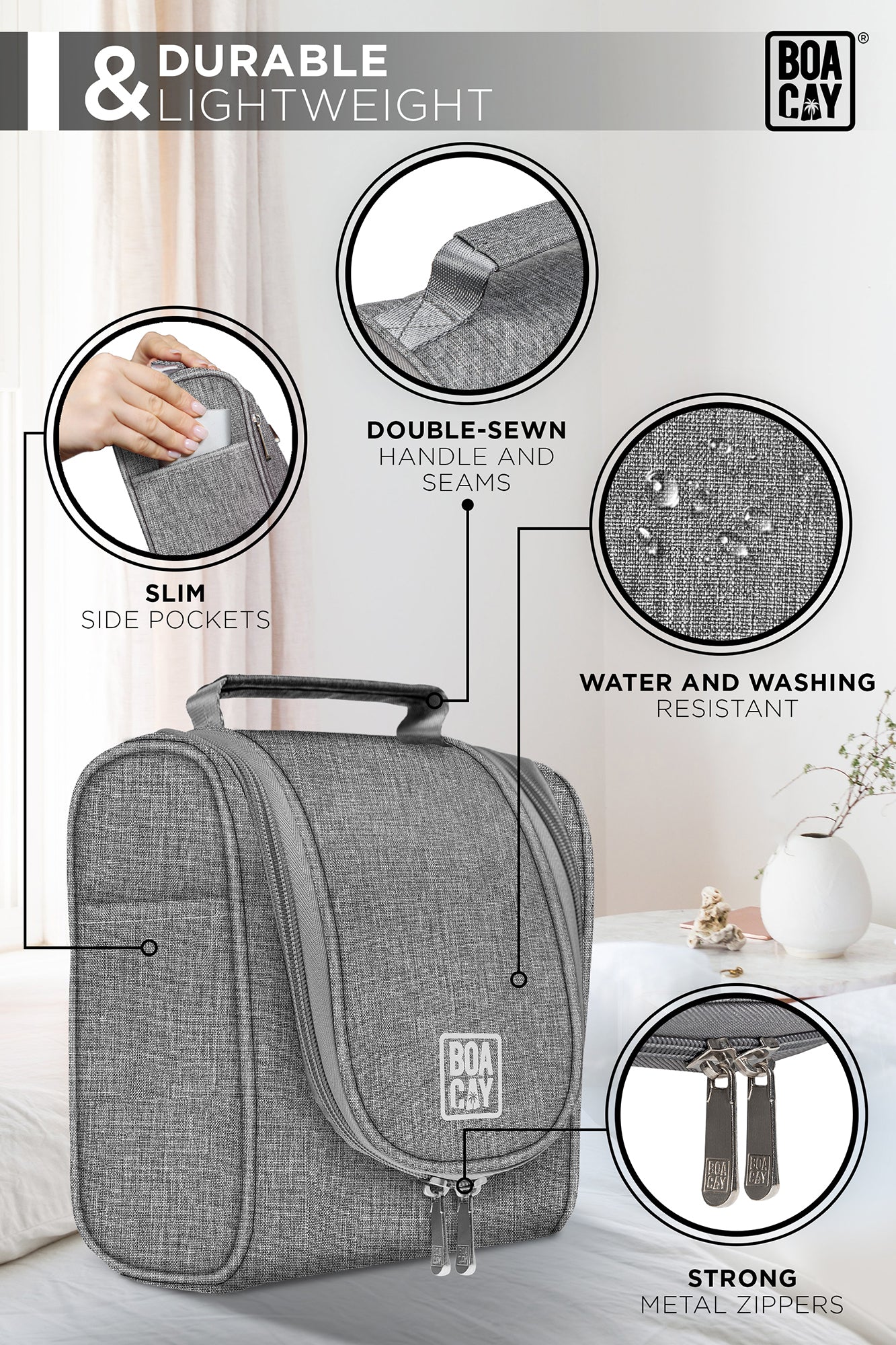 Buy Hanging Toiletry Bag - Water-Resistant Travel Toiletry Bag - Large Travel  Bag for Toiletries - Multiple Compartments and 1 Hook (Black) at Amazon.in