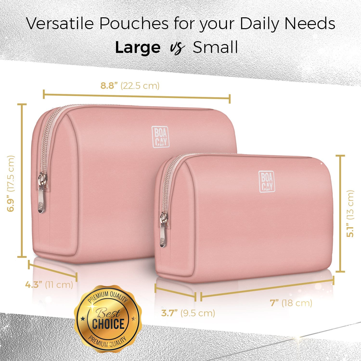 best large travel makeup bags BOACAY Small Makeup Bag, Travel Cosmetic Pouch for Women Girls & Kids