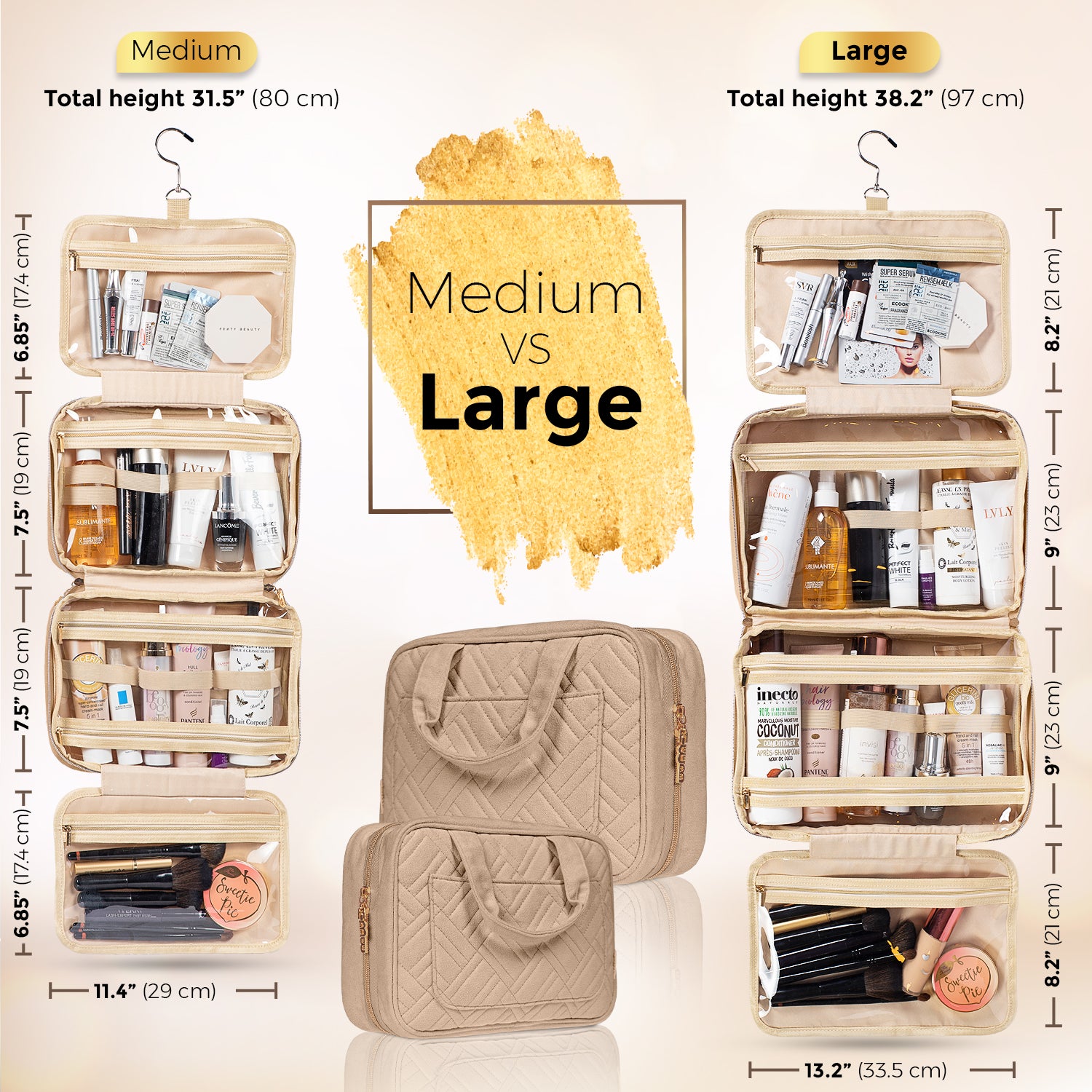 best travel toiletry bag for carry on Medium Foldable Hanging Toiletry Bag