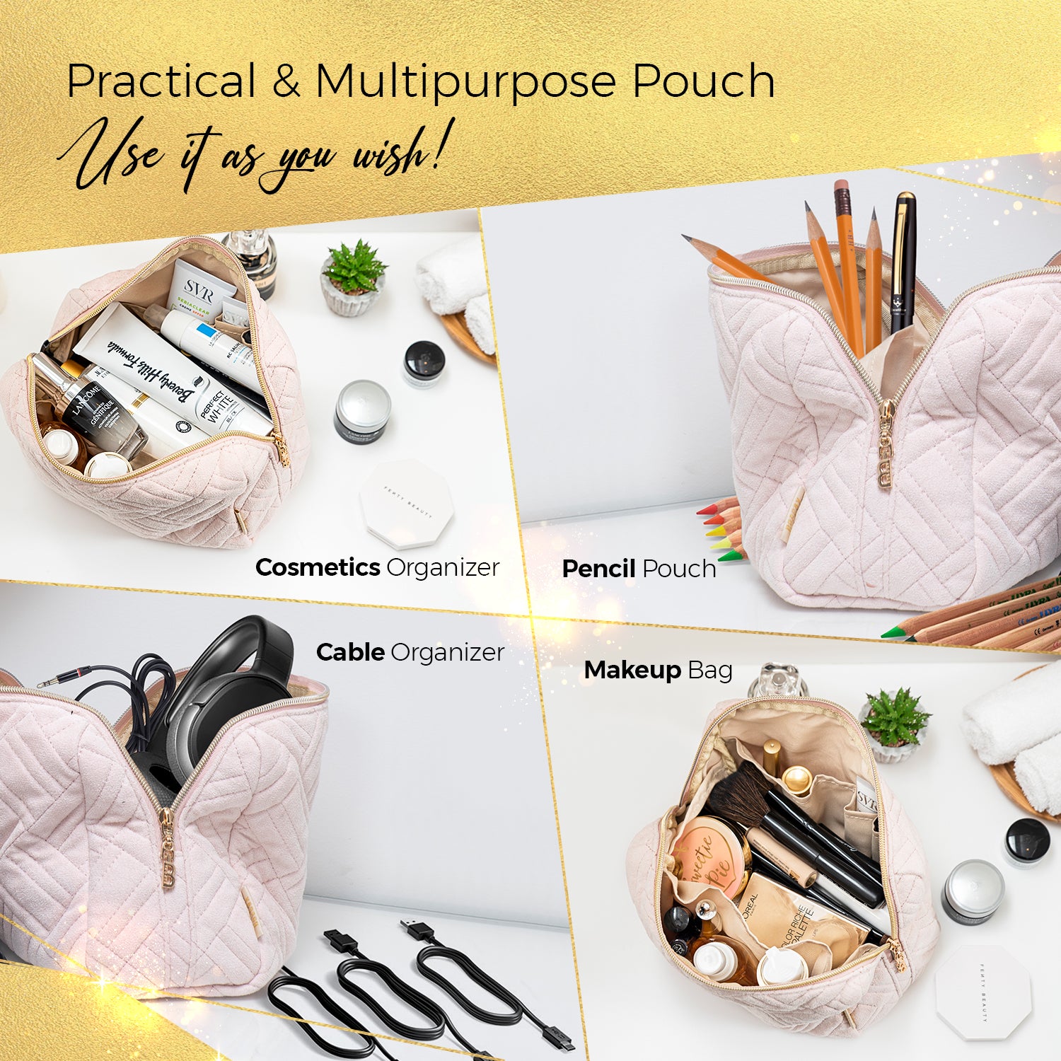 Makeup Bag, Cosmetic Pouch