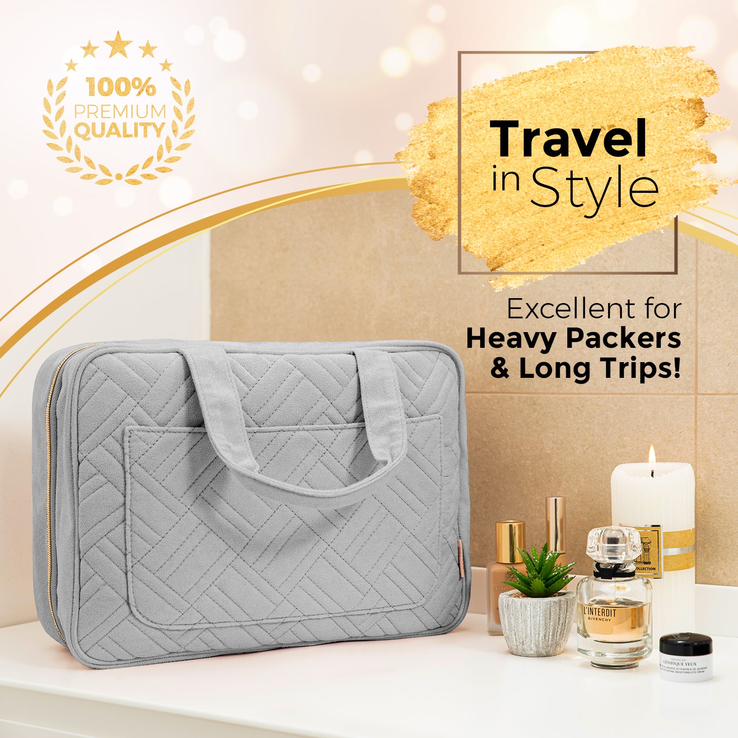 BOACAY Large Hanging Travel Toiletry Bag for Women & Girls, Makeup Bag, Shower & Wash Bag BOACAY Large Hanging Travel Toiletry Bag for Women & Girls, Makeup Bag, Shower & Wash Bag