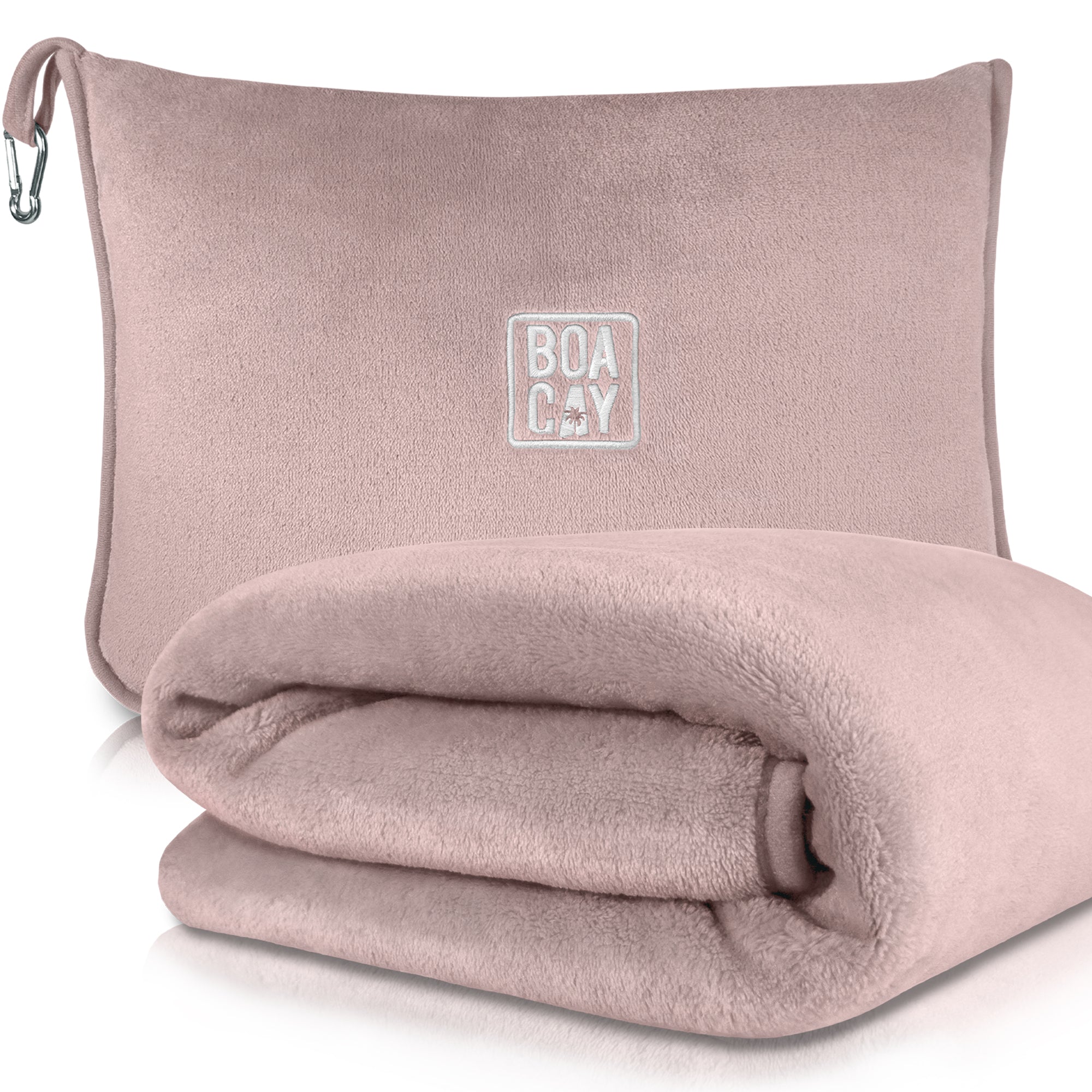 Pink Soft Warm Travel Blanket for Airplane Car Boacay