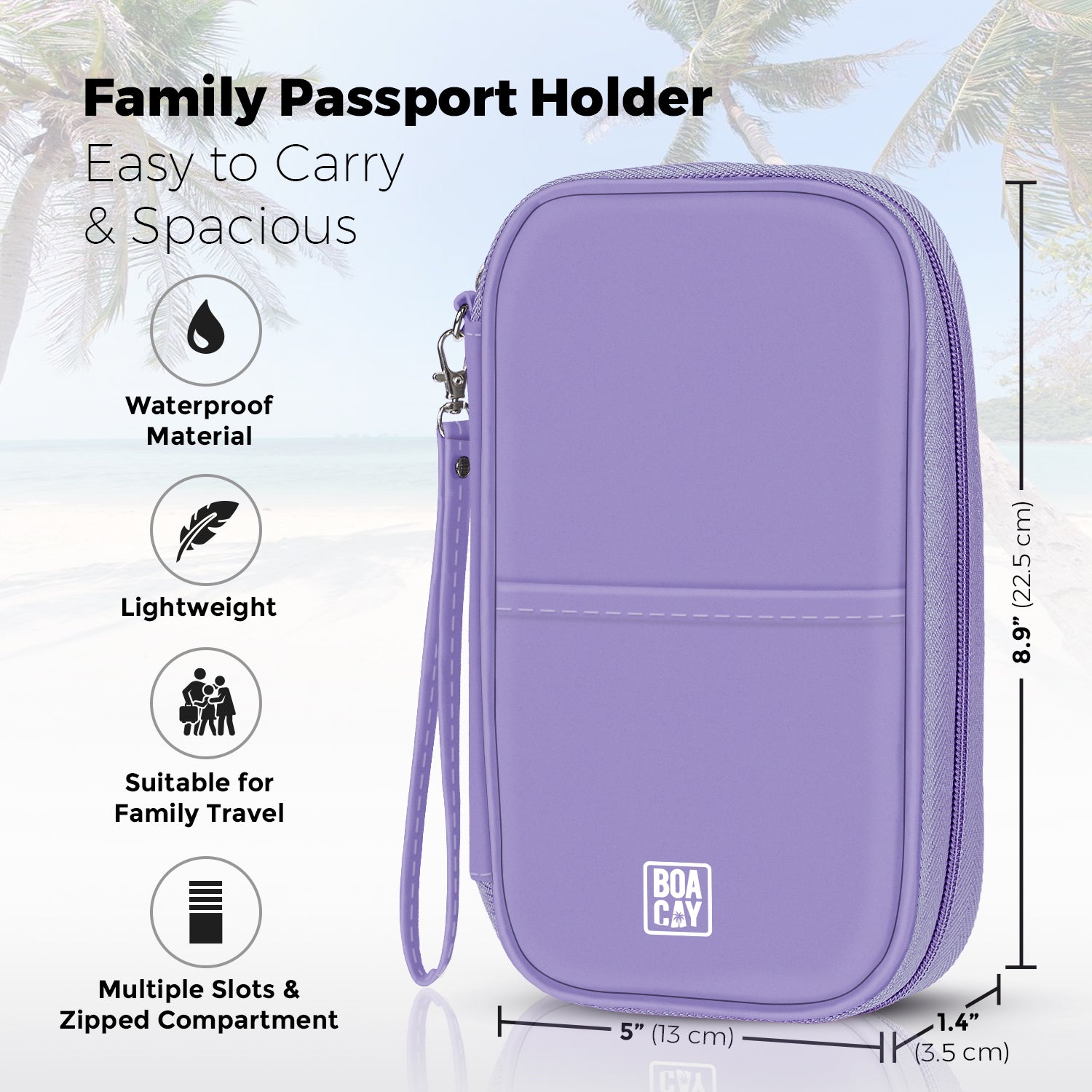 Lavender Travel Document Organizer & Passport Holder for Women and Men