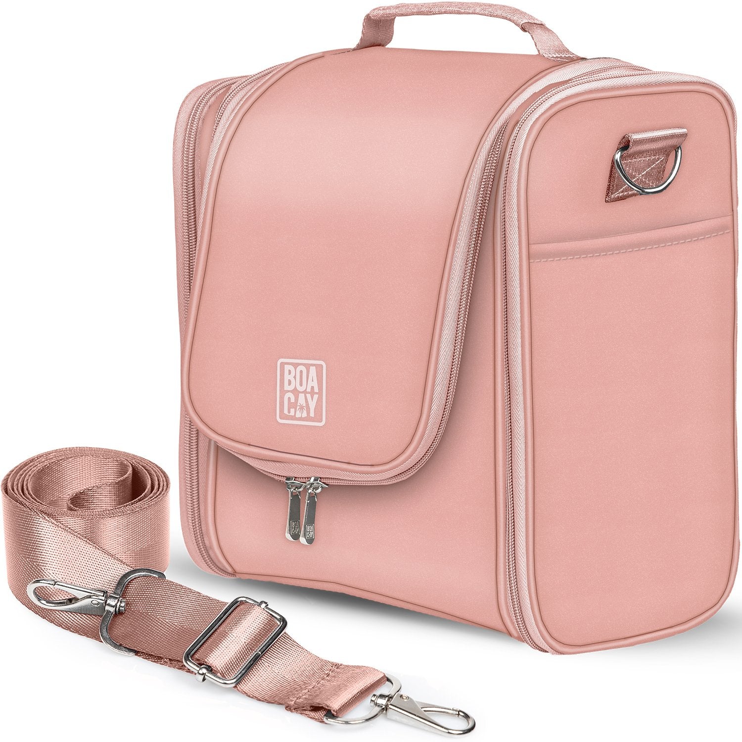 Dusty Rose Extra-Large Travel Toiletry Bag for Women and Men - Boacay